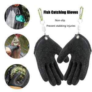 Fishing Gloves Catch Fish Anti-slip Durabl Knit Full Finger Waterproof Work Cutproof Glove Clasp Left Right Apparel Protect Hand