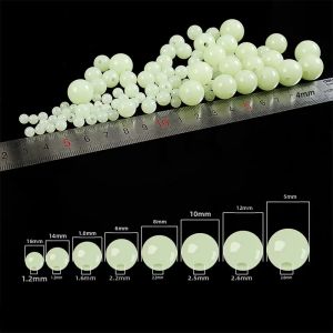 100 Cái/túi Dạ Quang Hạt 4Mm 5Mm 6Mm Câu Cá Không Gian Đậu Cao Su Mềm Dụ Đèn Phát Sáng Phao Bóng câu Cá Pha Tắc Bóng Ngoài Trời