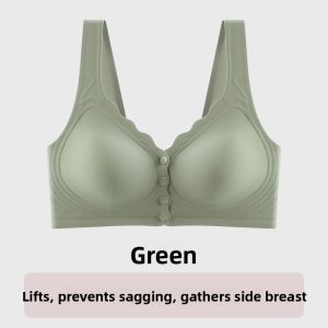 MiiOW | Front Closure Wire-Free Thin Gathering Bra For Middle-aged Women