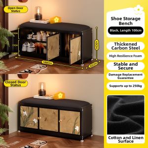 MEISD | Vintage Style Luxury Entryway Shoe Bench With Storage
