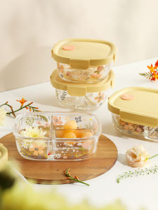 LOTUS BLUE | Microwave Safe Three Compartments Lunch Box