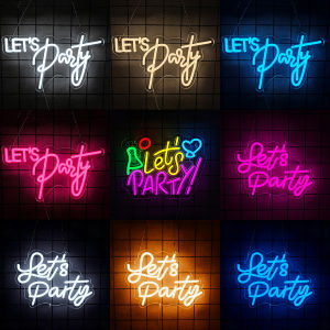 Lets Party Neon Sign for Wall DecorLED Lights for Bachelorette Party Engagement Party Birthday PartyGamer Room Decor