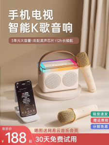 Sony Ericsson SK7 Home Karaoke Microphone Speaker Integrated Singing Machine Double Speaker Handheld Battery Powered KTV Dedicated