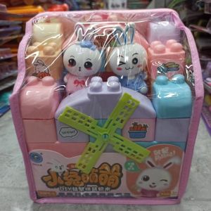 Childrens Educational Space Backpack Building Blocks Portable Large Particle DIY Assembly Model House Role Play Toy Gift