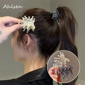 New Exquisite Rhinestone Pearl Hair Clip Crabs Elegant Geometric Star Hair Claw Clips Barrettes Metal Hair Accessories For Women