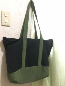 Zipper Canvas Tote Bag