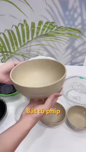 Tô tròn vân gỗ nhựa nhám hàng dày đựng phở cơm canh hàng quán buffet sang trọng