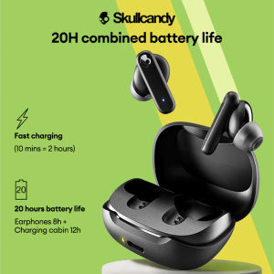 Skullcandy Smokin Buds Wireless Earbuds IPX4 Sweat WaterProof Resistant Headphones 20 Hours Battery life Earphone with Smart Mic