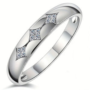Huitan Plain Simple Women Ring Silver Color Inlaid Bright Cubic Zirconia Stackable Wedding Party Accessories Trendy Chic Jewelry