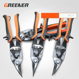 GREENER กรรไกรตัดสังกะสีขนาด10 นิ้ว ตัดแผ่นสังกะสีหนาได่ถึง2.2 mm. ระบบทุ่นแรง เหล็กแข็งCR-V