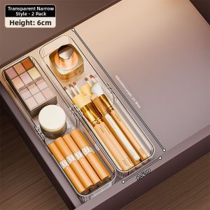 YIXUAN | Transparent Adjustable Drawer Organizer Built-in Dividers Cosmetic Storage Box