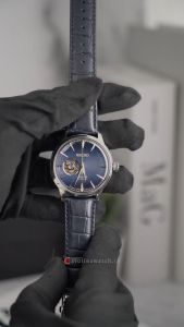 Jam Tangan Pria Seiko Presage SSA405J1 Cocktail Time “Blue Moon” Open Heart Blue Dial Black Leather Band