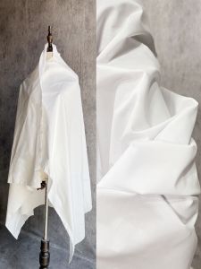 ผ้าคอตตอนแท้ 100% สีขาว ผ้าไหมฝ้ายสไตล์ยูโร-อเมริกัน ผ้าปูนพื้นผิวแบบโครงสร้างและดีไซน์แบบแยกส่วน ผ้าสำหรับทำเสื้อผ้า DIY