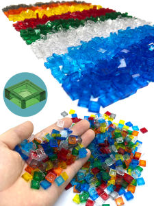 Công Cụ Xây Dựng Khối Trong Suốt Màu Sắc Cho Trẻ Em DIY Đồ Chơi Hạt Nhỏ Tương Thích Với 3070 Hình Học Phẳng