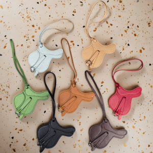 Equestrian Saddle PU Leather bag charm - Handmade Luxury Bag Charm Sturdy Stitched Design for Timeless Style