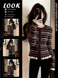 French Style Knit Top Stripe Design