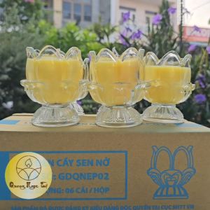 Nến Bơ Ly Sen Nở (vàng đỏ) 1 hộp 6 Ly Làm sẵn tiện dụng.