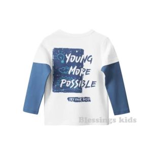 kaos anak tangan panjang kombinasi katun kombed 30s premium fashion