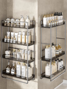 ตู้เก็บของติดผนังห้องน้ำแบบไม่ต้องเจาะ ตู้เก็บของขนาดเล็ก ชั้นวางของ หน้าจอบานเล็ก ตะกร้าสำหรับจัดระเบียบ สำหรับห้องน้ำและห้องน้ำ