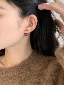 Elegant S925 Silver Needle French Oval Ear Cuff Double Wear Vintage Luxury Feel Fashion Jewelry for Women