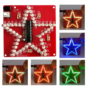 Colorful Dazzling LED Pentagram RGB Flow Lights DIY Electronic Kit 51 Microcontroller 5V Electronic Component Soldering Assembly