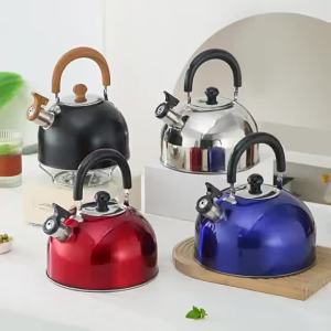 1 CÁI Ấm Đun Nước Bằng Thép Không Gỉ 2.5L Có Tay Cầm Chịu Nhiệt Dùng Cho Cắm Trại Ngoài Trời Tương Thích Với Bếp Gas & Bếp Từ