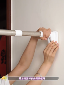 BALIKRUMAH Retractable Clothes Drying Rack Adjustable Curtain Rod Stainless Steel Clothes Drying Rack Spring Curtain Shower  Rod Single Rod Clothes Rack 单杆衣架