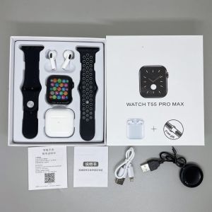 Xiaomi T55/T55 Pro Max Smart Watch with Pro 4 Earbuds + 2 Straps Set 2025 Hot-sale New Design
