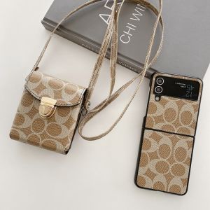 เคสโทรศัพท์มือถือ Huawei P50 Pocket Oppo FindN2 Flip ใส่บัตร Samsung ZFlip4 กระเป๋าสตางค์ สายคล้อง แบรนด์เทรนด์ เคสป้องกันแบบพับได้