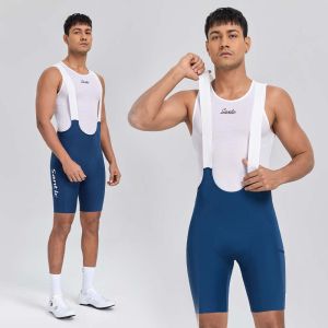 Santic Men Cycling Bib Shorts Professional Padding Elastic Interface Breathable Reflective Quick-dry GM25C05193