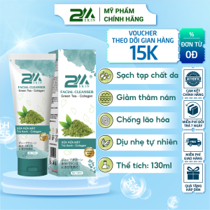 Sữa rửa mặt sạch sâu bã nhờn tạp chất giúp kiểm soát bóng nhờn lỗ chân lông to dưỡng trắng da mềm mịn chiết xuất da trà xanh collagen 2M SKIN 130ml