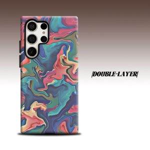 Multicolor Liquid Swirl For Samsung Galaxy S26 S25 S24 A56 A36 Dual Layer Luxury Fashion Full Lens Protective Case