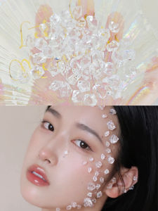 Face Ornament Ice Cube Stick-on Crystals Creative Makeup Shape Bows Mermaid Childrens Stage Makeup Pearl Rhinestone Nail Beauty