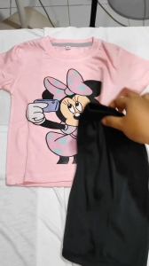 Baju Kaos Setelan Anak Perempuan Karakter Kartun Motif Minie Pita Lucu Usia 1 - 10 Tahun - DTF