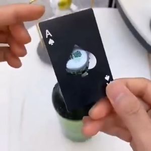 Quality Creative Poker Shaped Bottle Opener Stainless Steel Ace of Spades Card Shaped Beer Bottle Opener Household Tool bar casino bar restaurant baraha playing cards pusoy