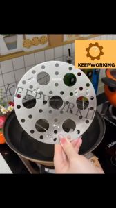 KEEPWORKING Stainless Steel Steamed Egg Rack Steaming Plate Cooking Steamer Rack Multipurpose Dish Steaming Holder Kitchen Accessories