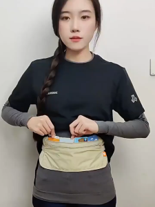 JZ กระเป๋าคาดเอววิ่งกันขโมยแบบบาง เข็มขัดกีฬายืดได้น้ำหนักเบาสำหรับโทรศัพท์กระเป๋าใส่ของเดินทางแบบซ่อนใช้ได้ทั้งชายและหญิง