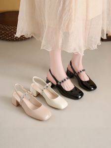 YX | Elegant Buckle Strappy Sandals Rough Heel