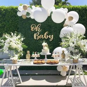YOMDID Oh Baby Wooden Letter Sign Baby Shower Decoraion Birthday Decor Gender Reveal Party Wall Sign Props Wedding Supplies