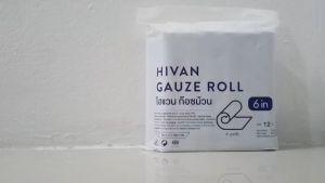 HIVAN-ผ้าพันแผล ยาว 6 หลา มี 4ขนาดความกว้าง : 2-3-4-6 นิ้ว ผ้าก๊อซพันแผล (Gauze Bandage) มีขนาด 2"x 6 หลา 3"x 6 หลา 4"x 6 หลา 6"x 6 หลา บรรจุ 12 ม้วน