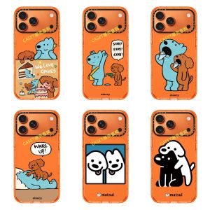 Adorable Doggie Orange iPhone 17 pro Protective Case Shockproof Starry Orange Apple 17/16/15/Pro Max Cover 14 pro Celebrity 13/12 Shell