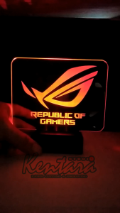 Logo ROG Lampu Tidur Akrilik 3D Republik Of Gamers