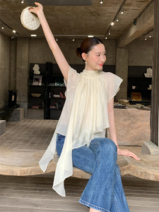 XXNING | Áo Blouse Hình Cung Pháp Không Đều