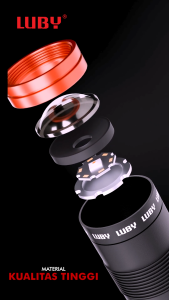 Senter LED Super Terang Tahan 26 Jam 50W Lensa Teleskop Zoom In-Out Senter Tangan Bisa Di Zoom LUBY L-AL8002 / AL8003 / AL8001 / L-8965A / L-8966A