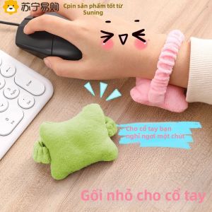 Office Workers Small Pillow Shaped Mousepad Wrist Support Anti-Wear Hand Resting Pad for Computer Accessories USB Warmth