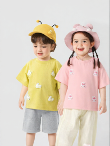 CUTEPANDAS | Áo Thun Trẻ Em Mùa Hè Cotton