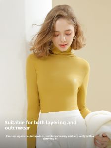 MiiOW | Womens Long Sleeve Base Shirt Puffy Collar Autumn Winter Inner Wear Anti-Ball Slim Fit Fashionable T-Shirt MiiOW Cat Person