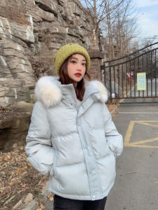 Korean Style Hooded Thickened Winter down Cotton Jacket Womens Large Size Coat Lapel Quilted Long Sleeve Regular Length