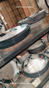 Smart Home Ph Pacific Teal Design Porcelain Dinnerware Plates/ Bowls High Quality (PACIFIC TEAL-PT)