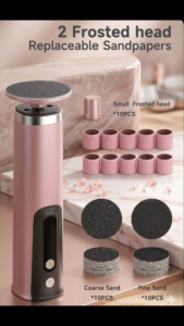Electric Foot Callus Remover Professional Pedicure Tools Kit - Portable Foot File Grinder with 2 Frosted Heads